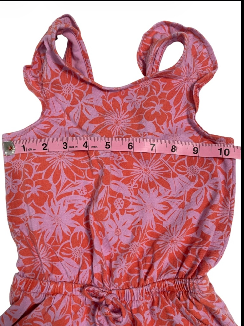 Cat & Jack Pink and Coral Floral Girls' Romper - Picture 5 of 7